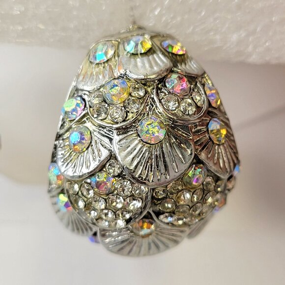 Silver Earrings with Aurora Borealis crystals - Picture 4 of 13